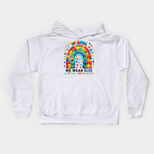 Rainbow Puzzle Autism Awareness Gift for Birthday, Mother's Day, Thanksgiving, Christmas Kids Hoodie